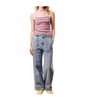 FRNCH Corallia Ribbed Knit Tank Top - Blue