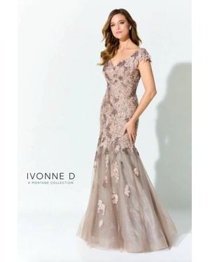 Mon Cheri Lace Embroidered Dress - White