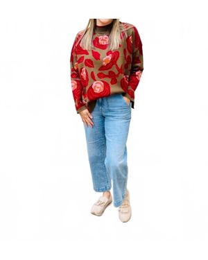 Jodifil Isadora Floral Sweater - Red