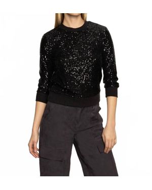 Sanctuary Relaxed Sparkle Popover Top - Black
