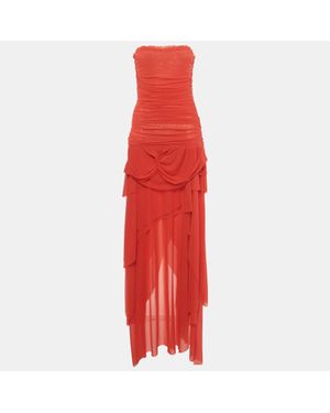GUIZIO Mesh Strapless Lyla Twist Dress - Red