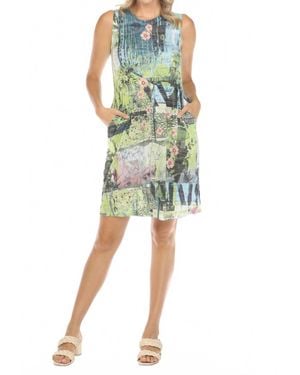 Inoa Crinkle Burnout Tank Dress - Green