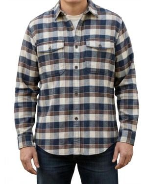 Eddie Bauer Hemplify Plaid Flannel Button Shirt - Blue