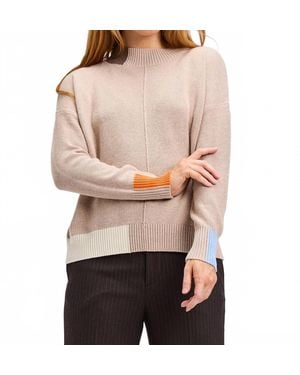 Zaket & Plover Color Block Trim Sweater - Brown