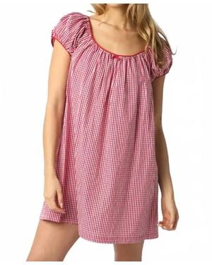 Olivaceous Harper Gingham Mini Dress - Pink