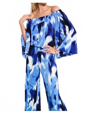 Joseph Ribkoff Off Shoulder Top - Blue