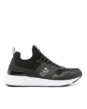 EA7 Sophisticated Textured Sole Sneakers - Black