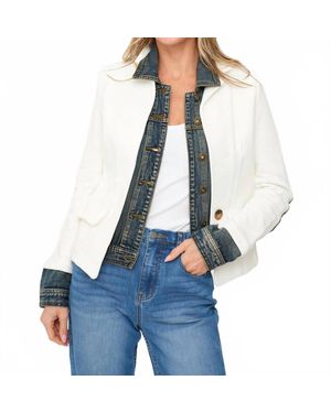 Six Fifty Clarissa Mixed Media Denim Jacket - White