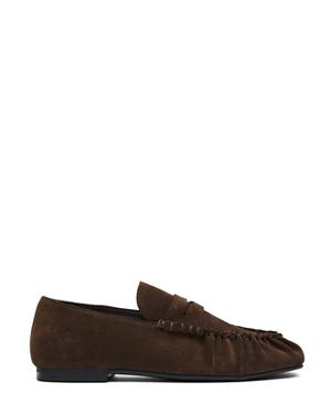Alohas Suede Leather Loafers With Classic Silhouette - Brown
