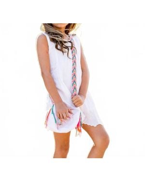 Guadalupe Claudine Shift Dress - White