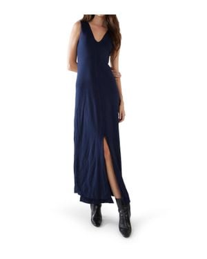 Les Tien Ali Double V-Neck Dress - Blue