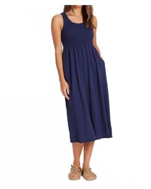 Mod-o-doc Smocked Tank Midi Dress - Blue