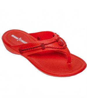 Minnetonka Silverthorne Prism Flip Flops - Red