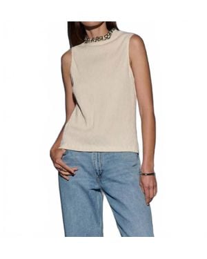Nation Ltd Pearl Ruffe Neck Top - Blue