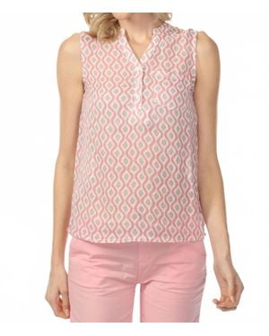 Charlie b Printed Gauze Sleeveless Shirt - Pink