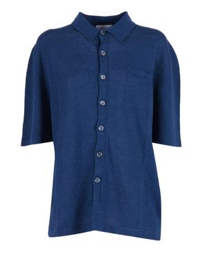 Sette Fili Cashmere Camicia M/Manica Con Taschino - Blue