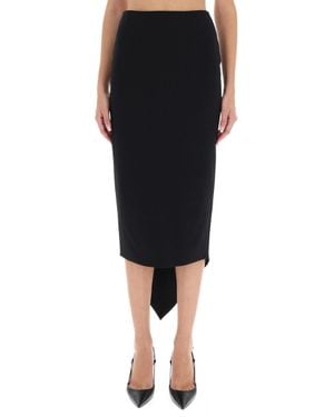 THE LATEST Bree Asymmetrical Midi Skirt - Black