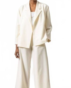 Lilla P Notch Collar Blazer - White