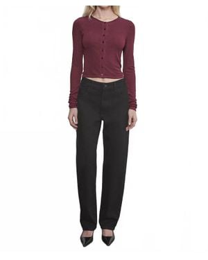 Enza Costa Silk Rib Essential Cardigan - Red