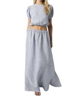 Olivaceous Aleah Linen Top - Gray