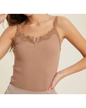 Wishlist Ribbed Knit Sweetheart Cami - Natural