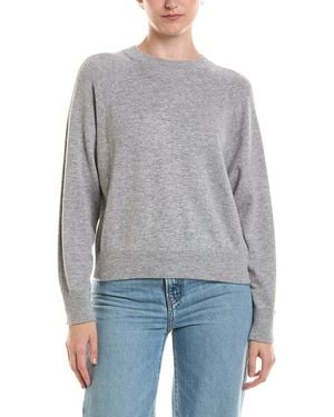 Forte Rib Trim Cashmere Sweatshirt - Gray