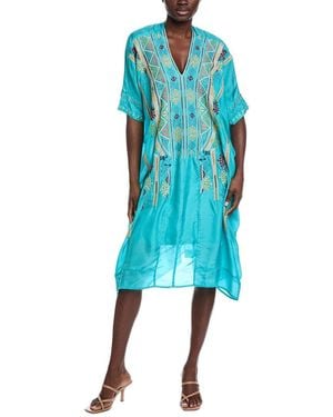 Johnny Was Kendry Silk Kaftan - Blue