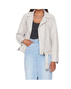 WITHBLACK Melissa Faux Leather Biker Jacket - Gray