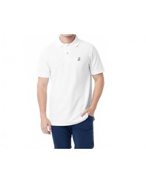 James Bark Regular Fit Polo Shirt With French Bulldog Logo - White