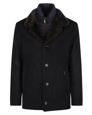Moorer Teodor-Le Fur-Collar Wool-Cashmere Jacket - Black