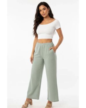 TRUEDAMES Relaxed Fit 100% Cotton Wide-Leg Pants With Side Pockets - Multicolor
