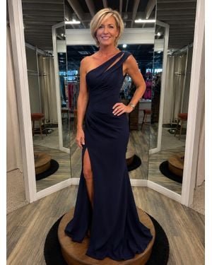 Jovani Tomato Scuba Elegant Gown - Blue