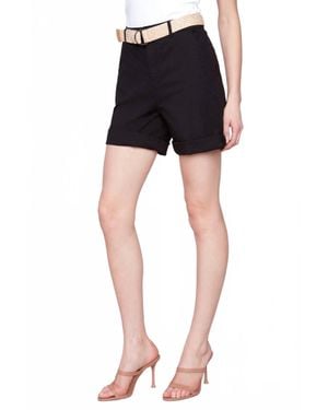 Charlie b Cuff Shorts W/Belt - Black