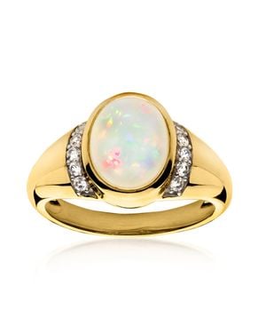 Ross-Simons Opal And Zircon Ring - Metallic