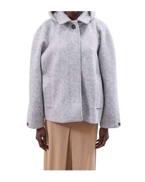 MEIMEIJ Wool Coat W/ Detachable Hood - Gray