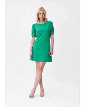 Joseph Ribkoff Puff Sleeve Dress - Green