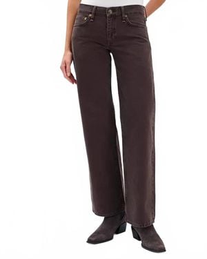 Rag & Bone Saige Low Rise Full Relaxed Straight Jeans - Brown