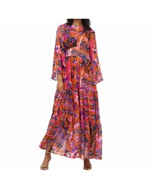 Oliphant Balloon Waisted Maxi Dress - Red