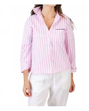 KOCH Lane Butotn Down Long Sleeve Top - Purple