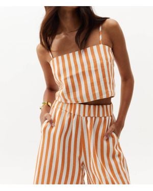 Lanhtropy Mar Linen Crop Top - Multicolor