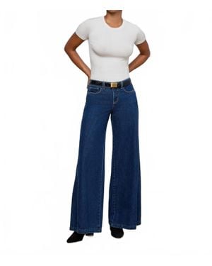 L'Agence Savina Low-Rise Wide-Leg Jeans - Blue