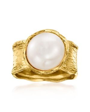 Ross-Simons 11.5-12Mm Cultured Button Pearl Ring - Yellow