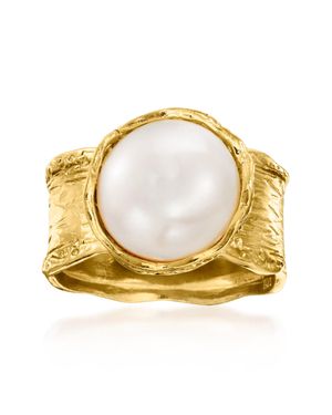Ross-Simons 11.5-12Mm Cultured Button Pearl Ring - Yellow