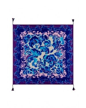 Johnny Was Liatris Silk Scarf - Blue