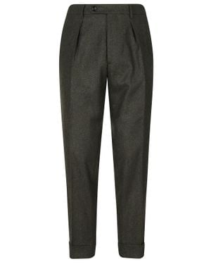 Berwich Chiaia Herringbone Wool Pants - Gray