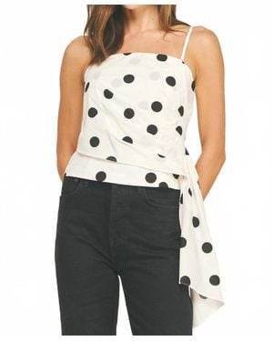 Strut & Bolt Draped Pleat Detail Polka Corset Tube Top - Multicolor