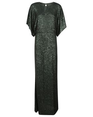 Norma Kamali Reverse Obie Floor Length Sequin Dress - Green