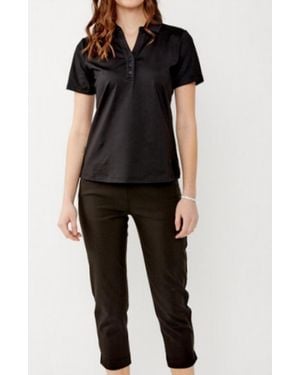 Dolcezza Upf 50+ Solid Polo Shirt - Black