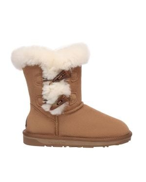 EverAu Australia Stork Horn Toggle Button Short Boots - Brown