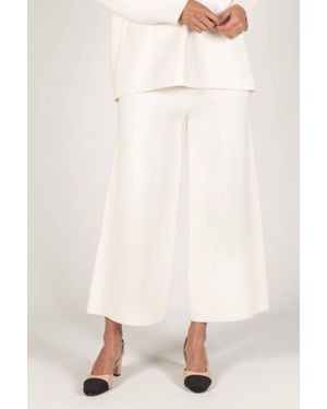Before You Knit Ankle Length Wide Leg Pants - Natural